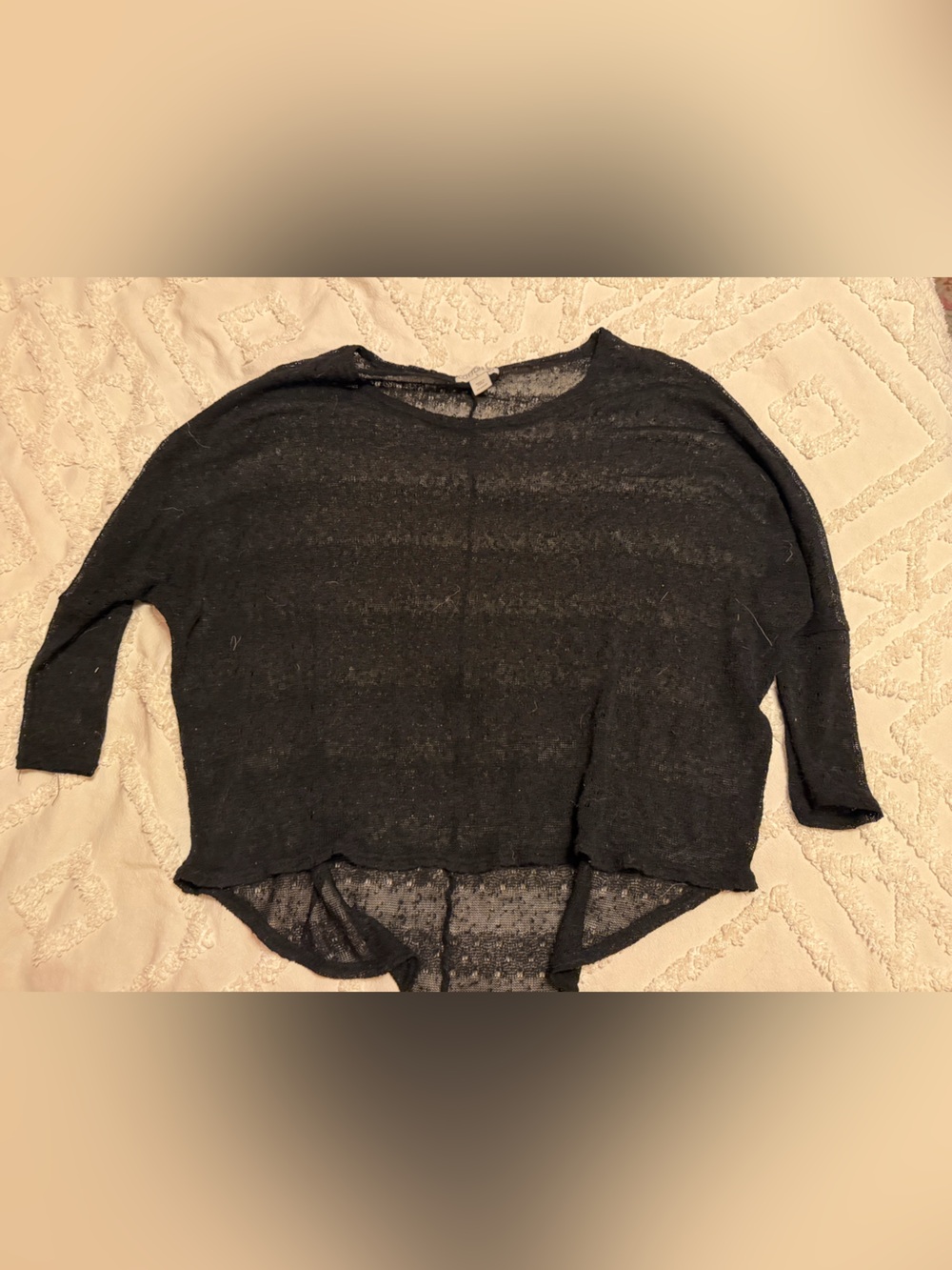 Cotton On Black Scoop Neck Lightweight Knit Sweater sheer